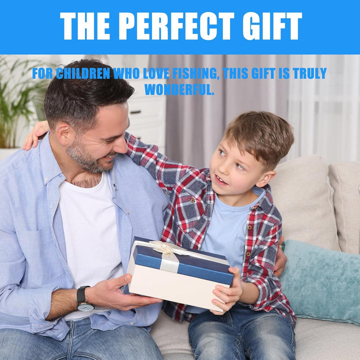 Angelset für Kinder, Blau 1.8M Kinderangel Starter Set, Angelrute Set Kinder mit Angelrolle und Köde