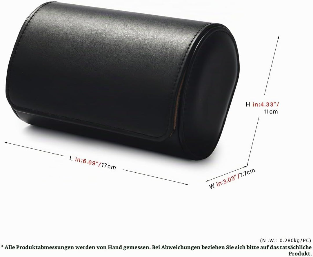 Oirlv Luxus Pu Leder 2 Schlitze Uhrenrolle Reiseetui Aufbewahrungsetui Für Geschenkbox Weihnachten J