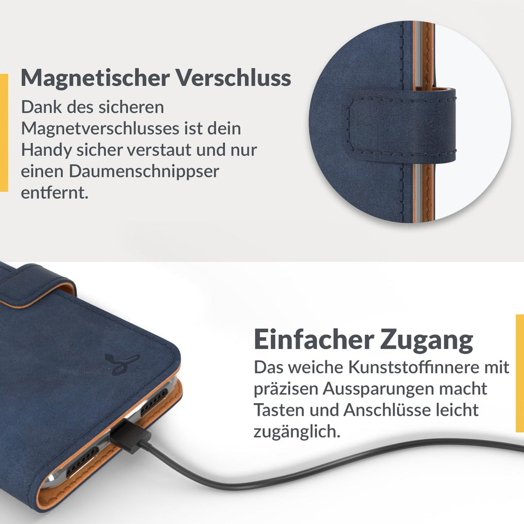 Snakehive iPhone SE 2022/2020 und iPhone 7/8 Hülle Leder | Stylische Handyhülle mit Kartenhalter & S