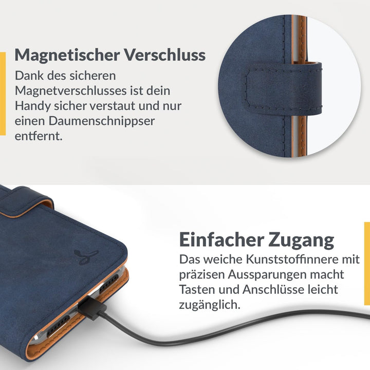 Snakehive iPhone SE 2022/2020 und iPhone 7/8 Hülle Leder | Stylische Handyhülle mit Kartenhalter & S