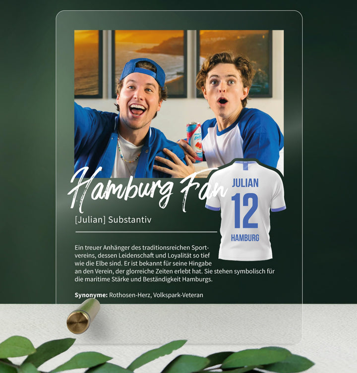 Hamburg Geschenk personalisiert - Acryl Geschenk - Definition: Hamburg Fan - Hamburg Fanartikel, Ham