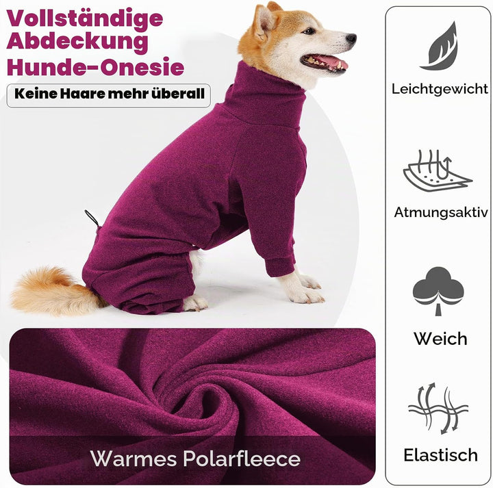 Dotoner Fleece Hundepullover Wintermantel Hundemantel Grosse Hunde Fleecejacke mit Beinen Hundebadem