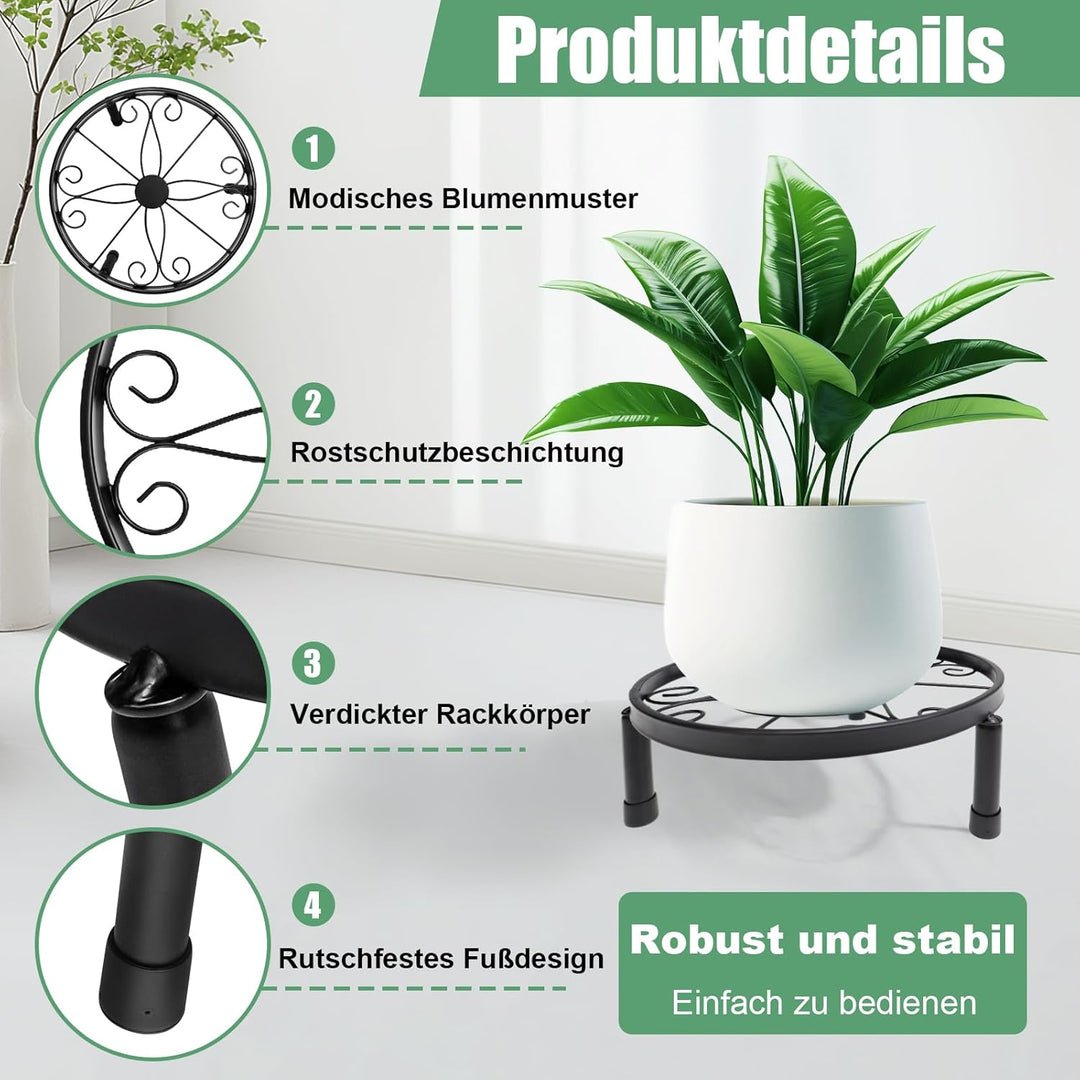 iMeshbean Blumenständer aus Metall 5 Stück, Pflanzenständer für Innen Aussen, Mehrzweck Blumentreppe