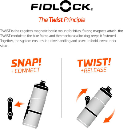 Fidlock Set di borraccia Twist Bottle 800 + Base nera trasparente Single, Single