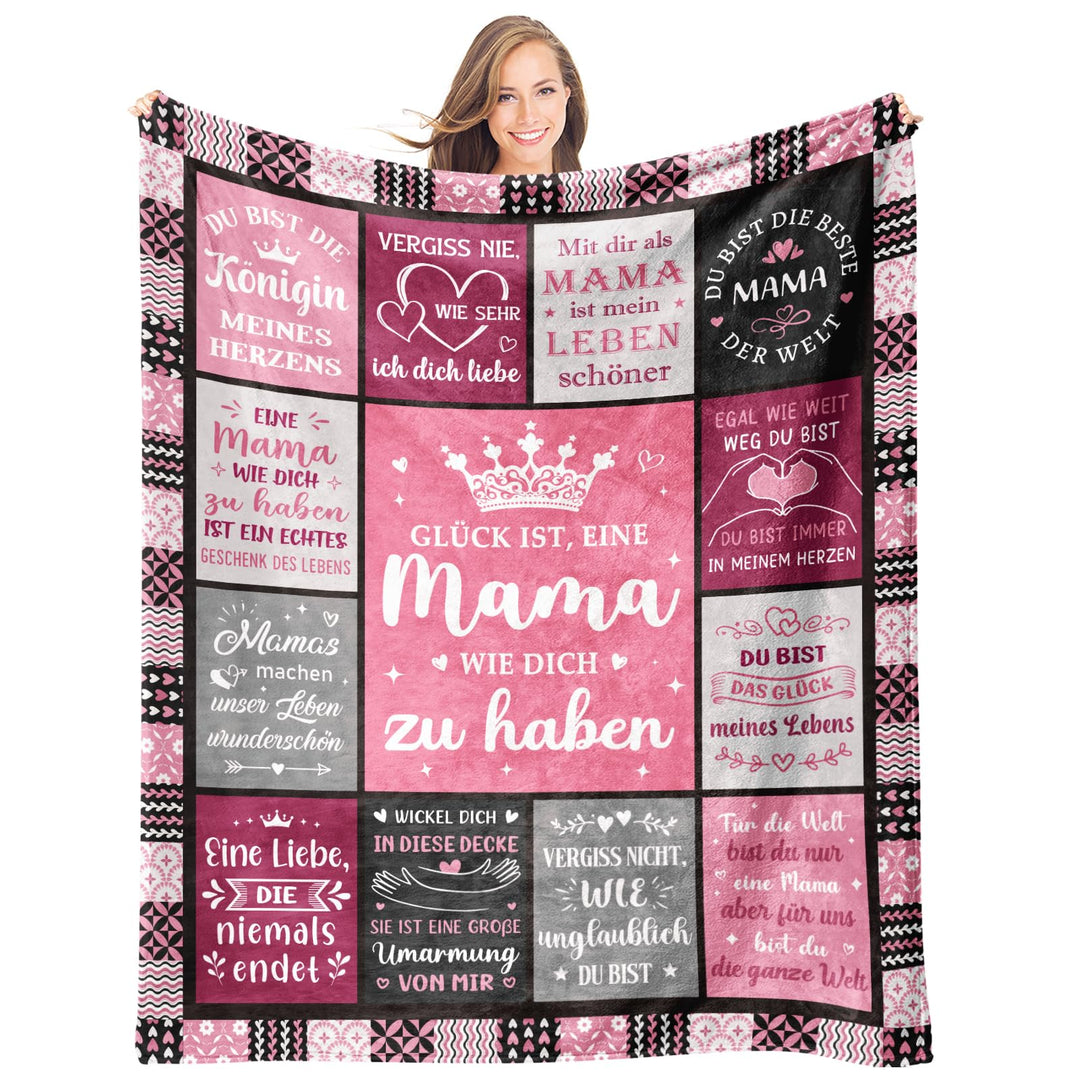 Muttertagsgeschenke für Mama - Kuscheldecke, Praktisches Geburtstagsgeschenk für Mama zum Muttertag,
