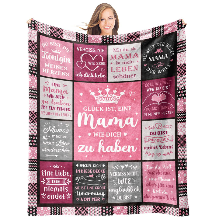 Muttertagsgeschenke für Mama - Kuscheldecke, Praktisches Geburtstagsgeschenk für Mama zum Muttertag,