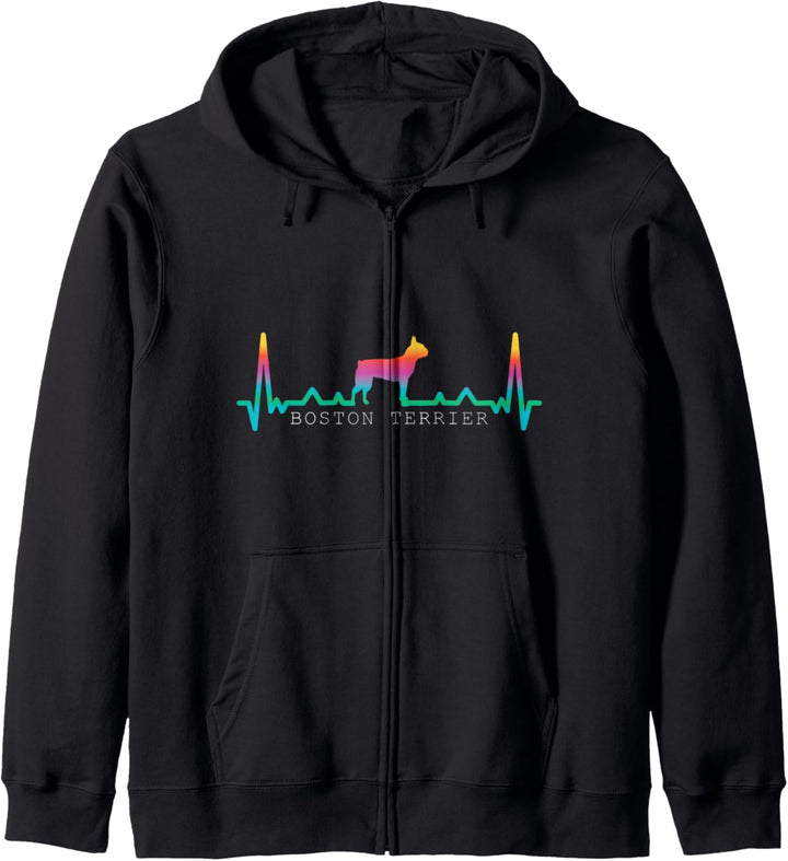 Boston Terrier - Heartbeat Kapuzenjacke