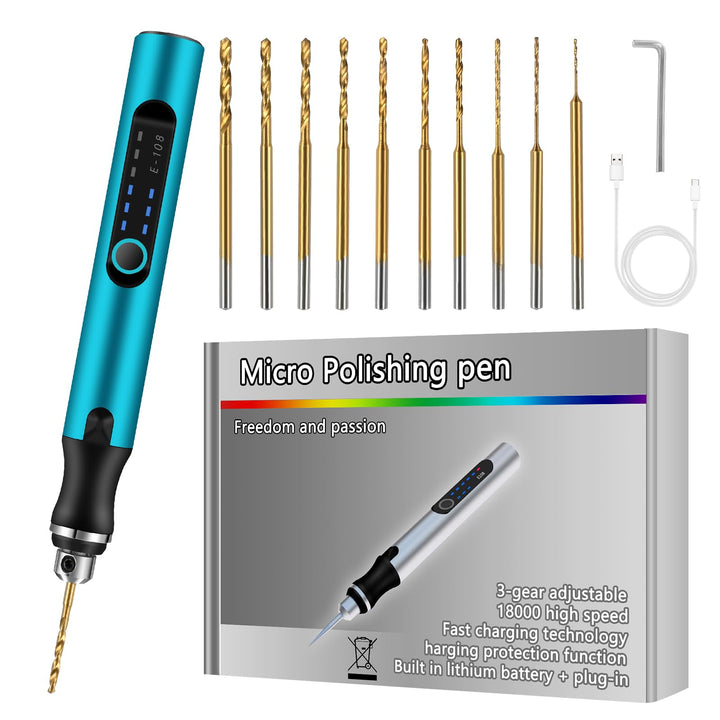 Mini Electric Hand Drill, 3-Speed Electric Mini Drill Pen, Rechargeable DIY Hand Drill Electric, Min