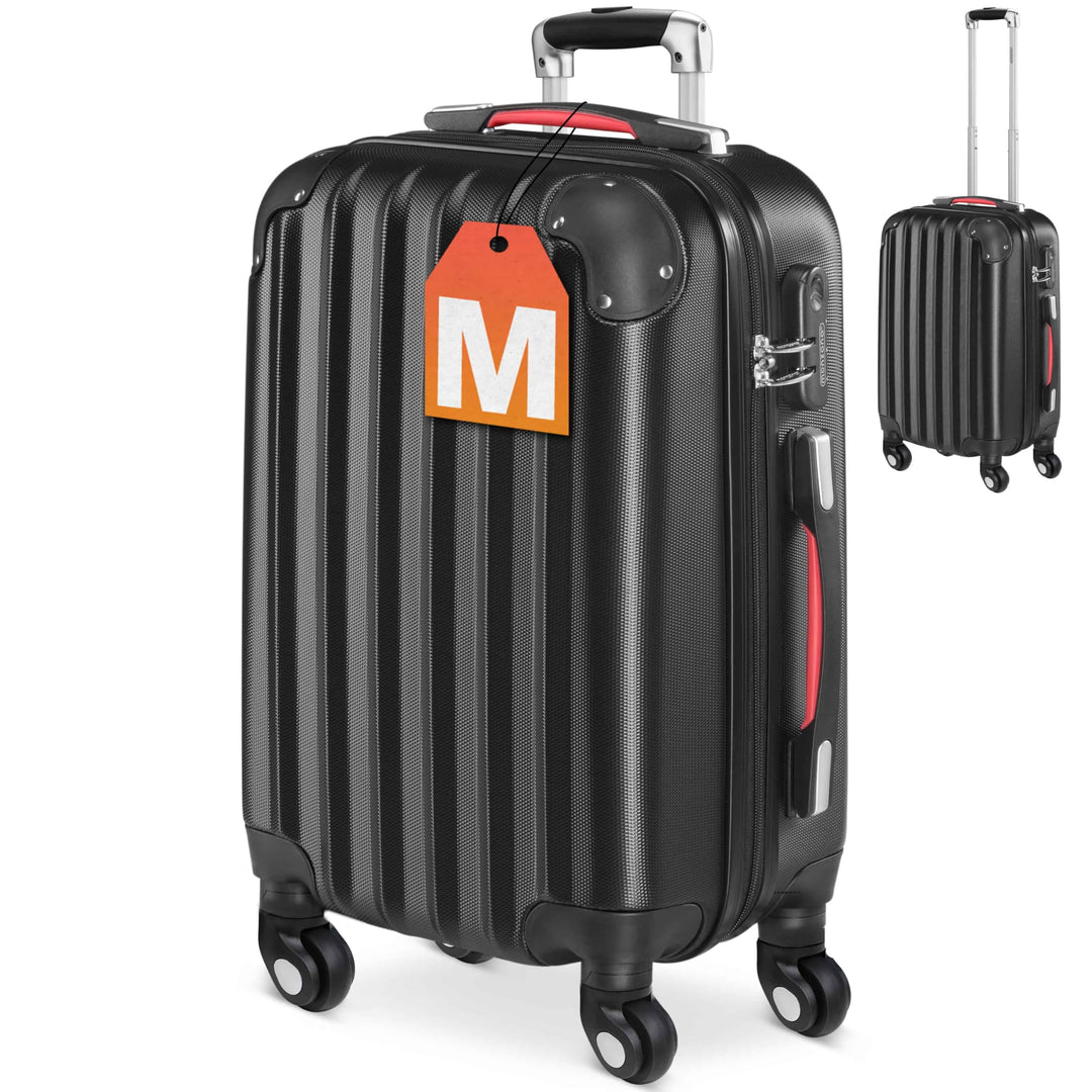 Monzana® Koffer Baseline Handgepäck ABS Hard Case Gehäuse gummierte Rollen Teleskopgriff Zahlenschlo