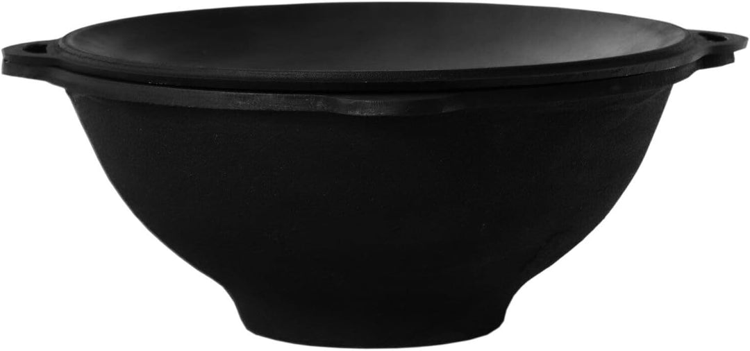 Gusseisen Kasan 12L eben NAMANGAN mit Deckel-Grillplatte Campingtopf Kazan WOK Kessel BBQ Asia Grill