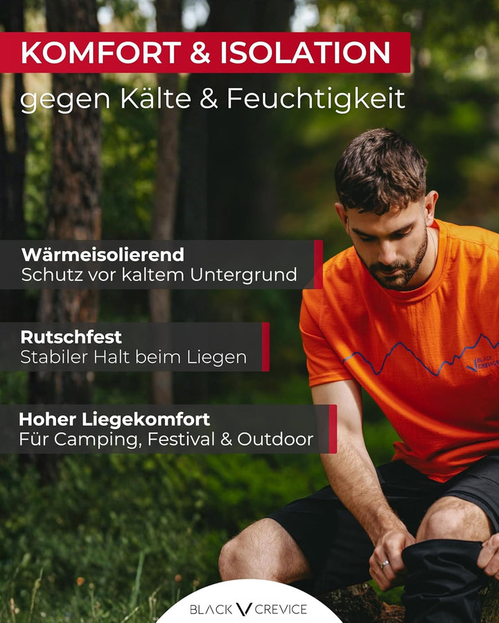 Black Crevice selbstaufblasbare Luftmatratze I Isomatte selbstaufblasend I Outdoor-Isomatte I aufbla