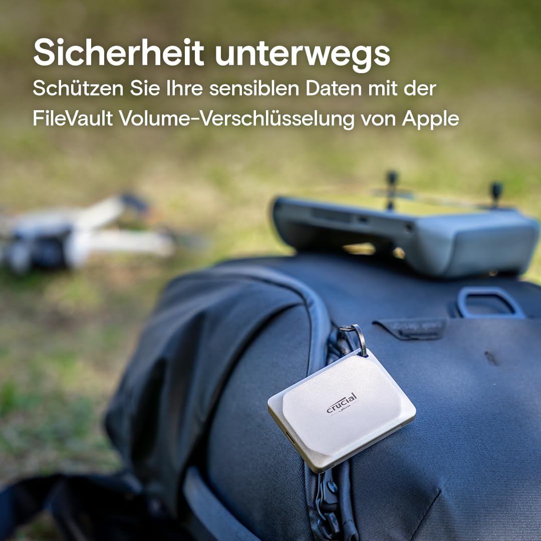 Crucial X9 Pro für Mac 4TB Externe SSD Festplatte, bis zu 1050MB/s Lesen/Schreiben, Mac ready, inkl.