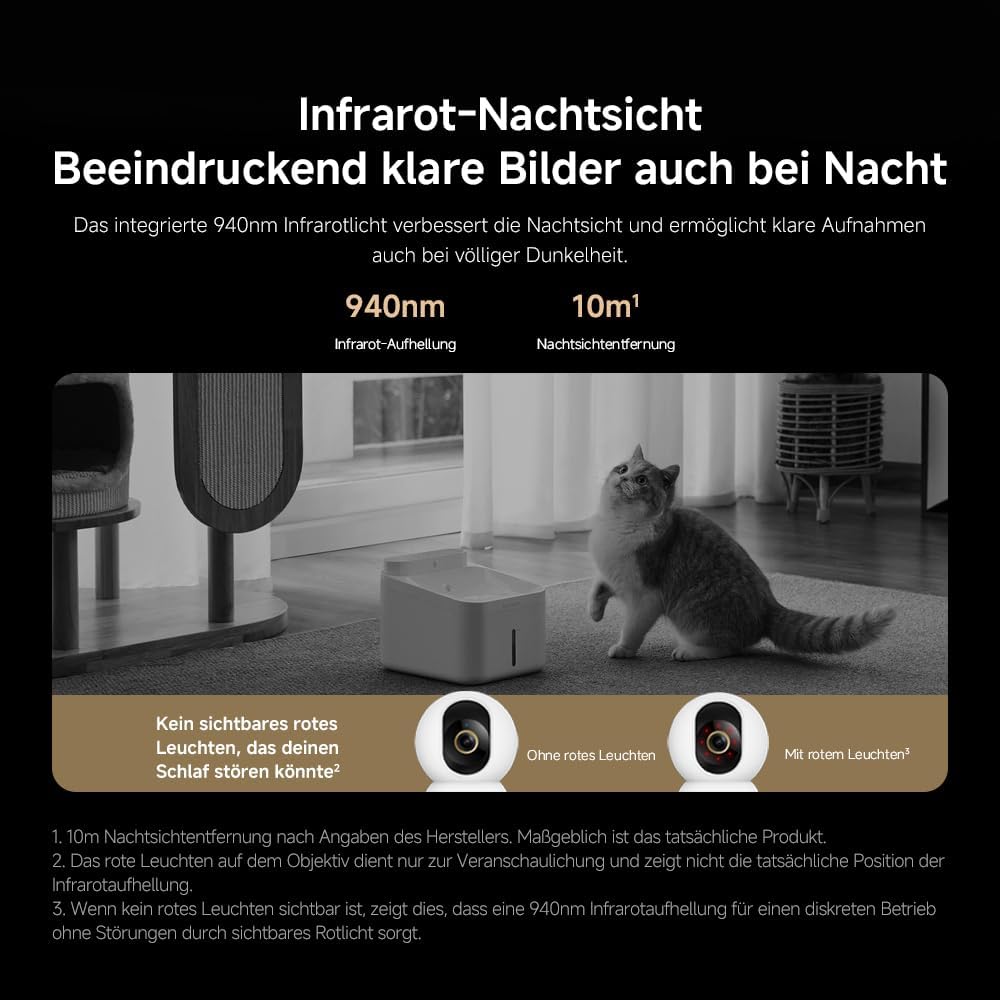 XIAOMI C701 4K 8MP Schwenk/Neige Innenkamera WLAN Überwachungskamera 360°-Abdeckung KI-Erkennung Nac