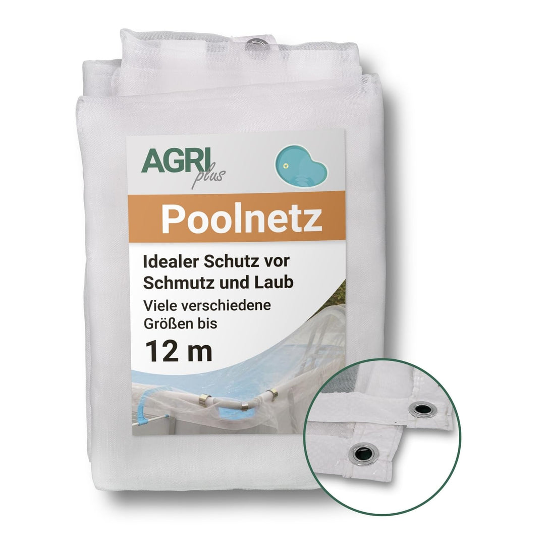 AGRI plus Poolnetz mit Ösen I 8 x 10 m I Verschiedene Masse I Engmaschiges Netz 0,8 x 0,8 mm I Abdec