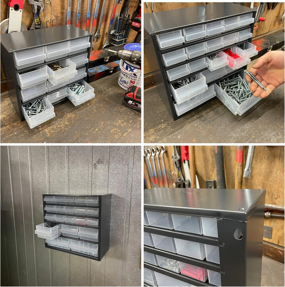 Raaco Kleinteilemagazin C6-20, 20 kg Last, 15 x 30,6 x 28,6 cm, 20 Schubladen, beschichteter Stahl,