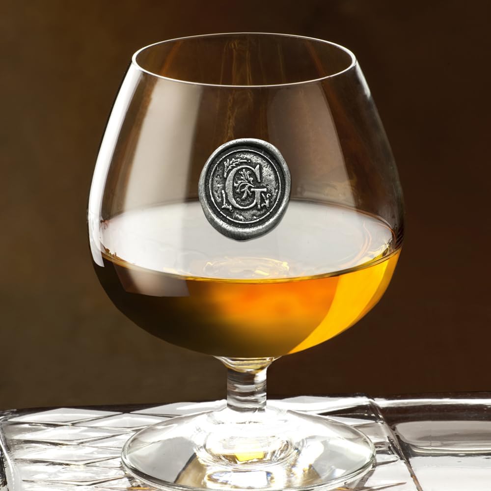English Pewter Company 14,5 Unzen Brandy Cognac Snifter Glas mit Monogramm Initiale - personalisiert