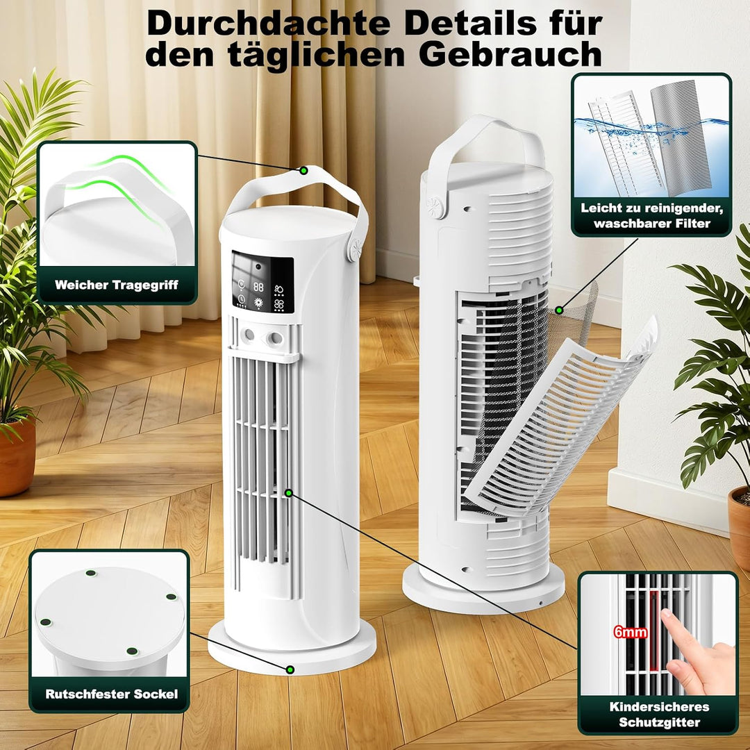 Mobile Klimaanlage – Mini Klimaanlage mit Kühl- und Befeuchtungsfunktion, Wassernebel-Technologie, 4