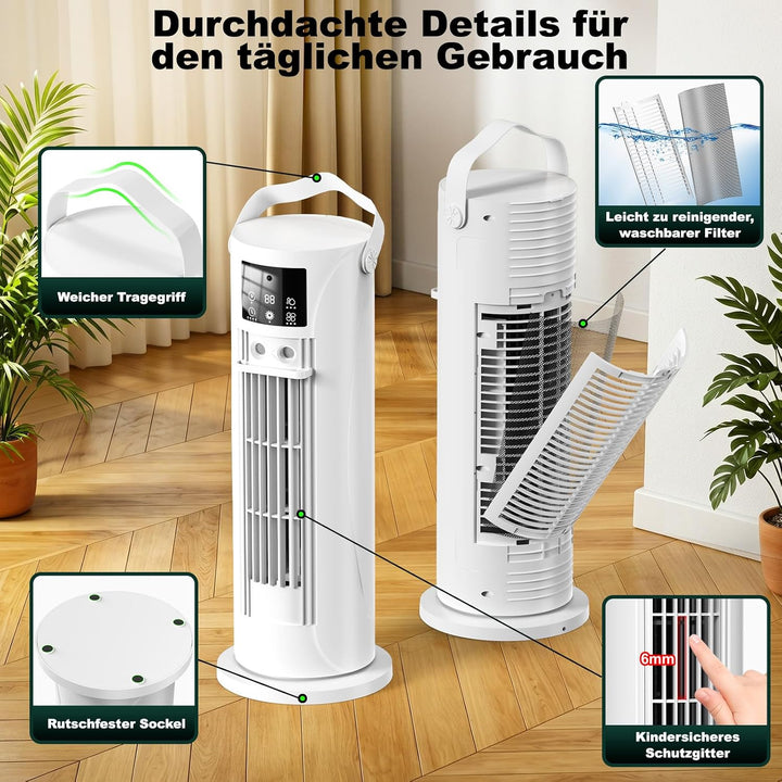 Mobile Klimaanlage – Mini Klimaanlage mit Kühl- und Befeuchtungsfunktion, Wassernebel-Technologie, 4