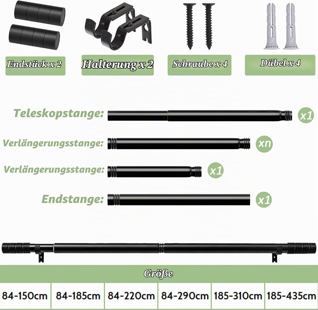 Gardinenstange Weiss Vorhangstange Deckenmontage Gardinenstange Ausziehbar Vorhangstangen für Wohnzi