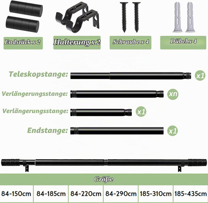 Gardinenstange Weiss Vorhangstange Deckenmontage Gardinenstange Ausziehbar Vorhangstangen für Wohnzi