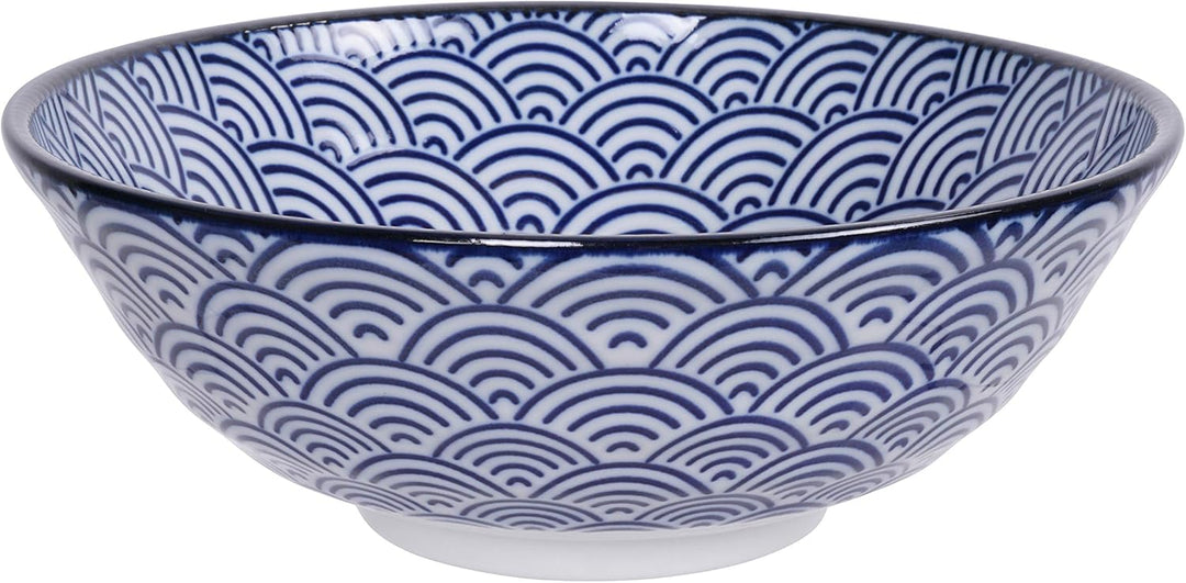 TOKYO design studio Nippon Blue 2-er Schalen-Set blau-weiss, Ø 21 cm, ca. 1000 ml, asiatisches Porze
