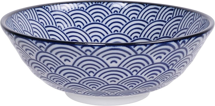 TOKYO design studio Nippon Blue 2-er Schalen-Set blau-weiss, Ø 21 cm, ca. 1000 ml, asiatisches Porze