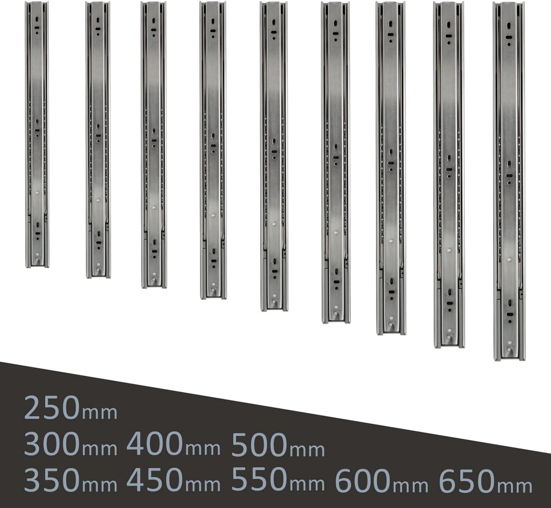 Jopassy Schubladenschienen 25CM, 35 kg Tragkraft Vollauszüge mit Kugelführungen 4 Paar (8 Stück), Sc