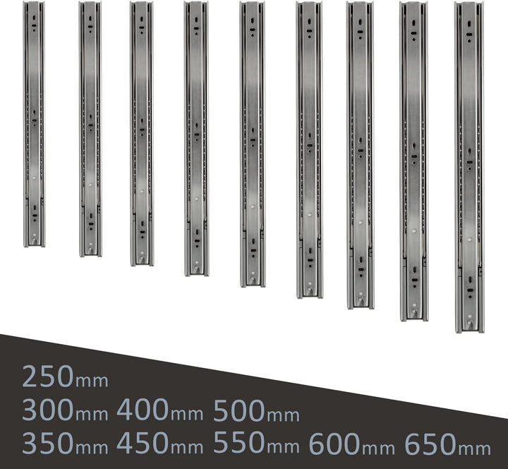 Jopassy Schubladenschienen 35CM, 45 kg Tragkraft Vollauszüge mit Kugelführungen 4 Paar (8 Stück), Sc