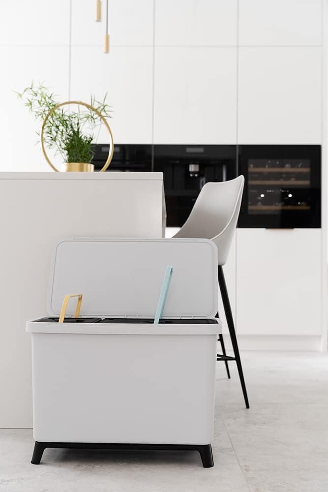 Mülleimer 4er Set 4x 10L Müllbehälter Abfalleimer 40L Mülltrennsystem Müllsammler Set Einsätze Müllt