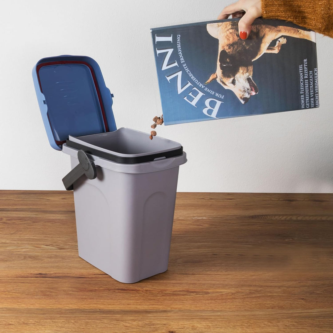 Abfalleimer 7 Liter Weiss 19x23x30,5cm - mit Gummidichtung im Deckel mit dem Henkel verschliessbar -