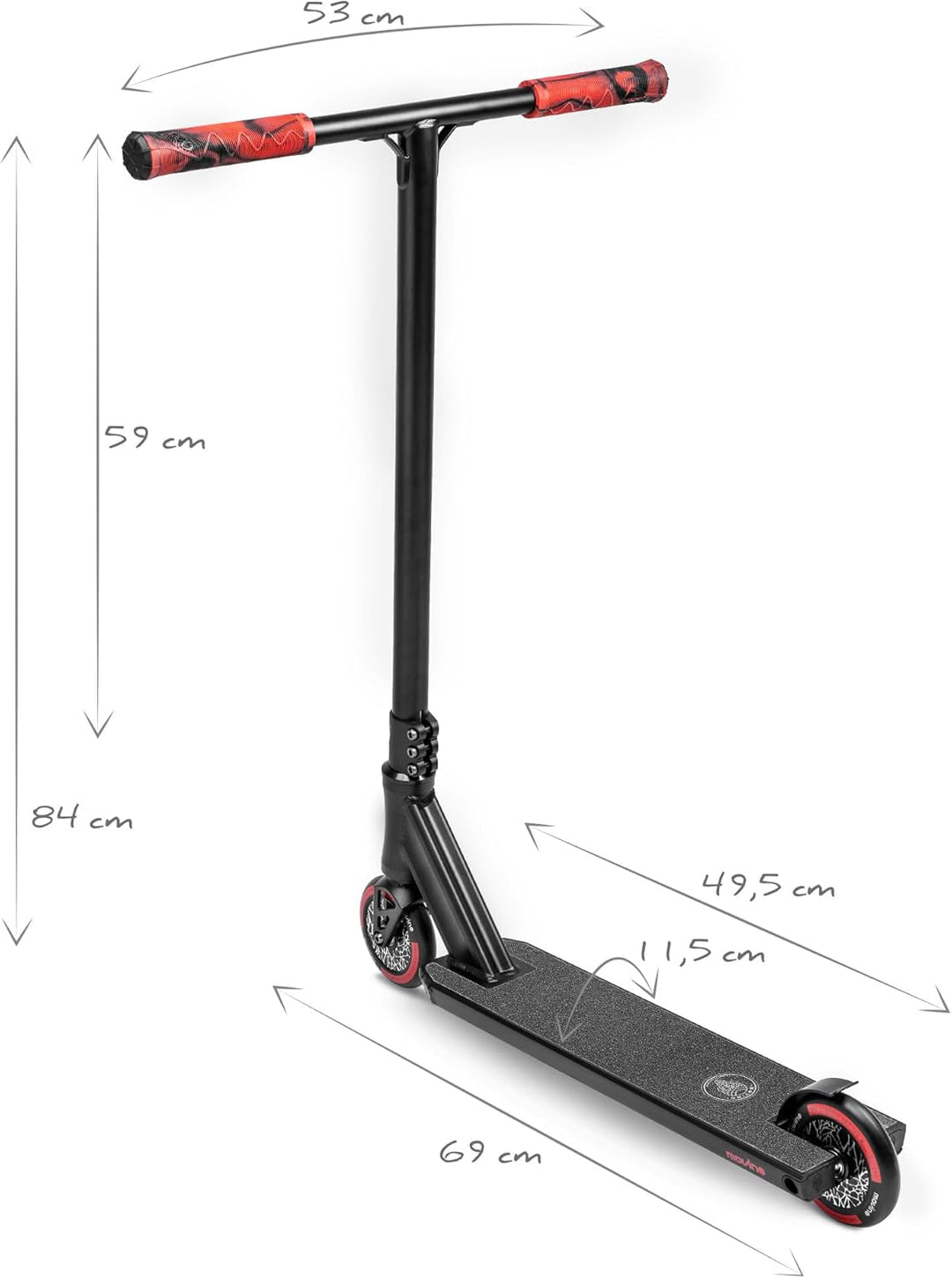 Movino Maniac Stunt Scooter Roller Professioneller Freestyle Roller IHC-Kompressionssystem Street-De