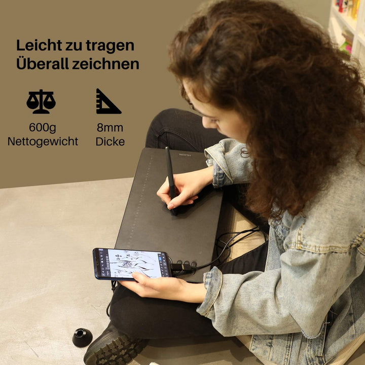 HUION HS610 Battery-Free Graphics Tablet, 12+16 Programmable ExpressKeys, 8192 Levels, 5080LPI with