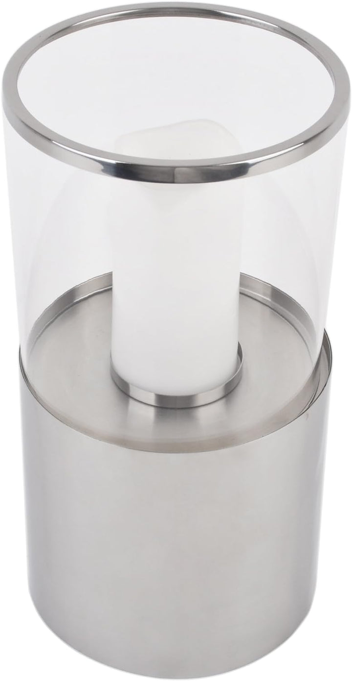 Windlicht Les Grandes Edelstahl 40x17x17cm Silber Design Luxus Dekoration
