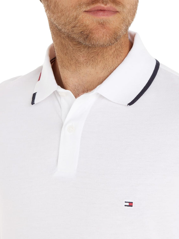 Tommy Hilfiger Herren RWB Tencel Baumwolle S/S Poloshirts M Weiss (White), M Weiß (White)