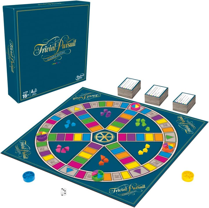 Hasbro Gaming Trivial Pursuit Brettspiel, Spielplan in klassischem Design und Farben, Perfekt für Pa