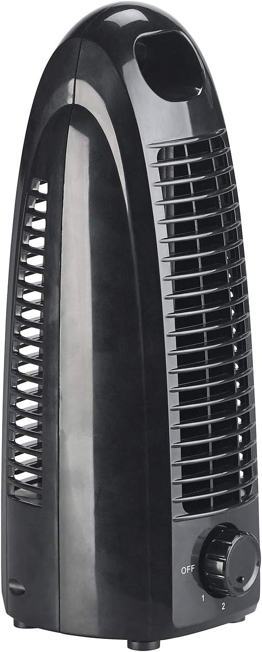 Sichler Haushaltsgeräte Kleiner Turmventilator: Turm-Tischventilator VT-110 mit 2 Geschwindigkeits-S