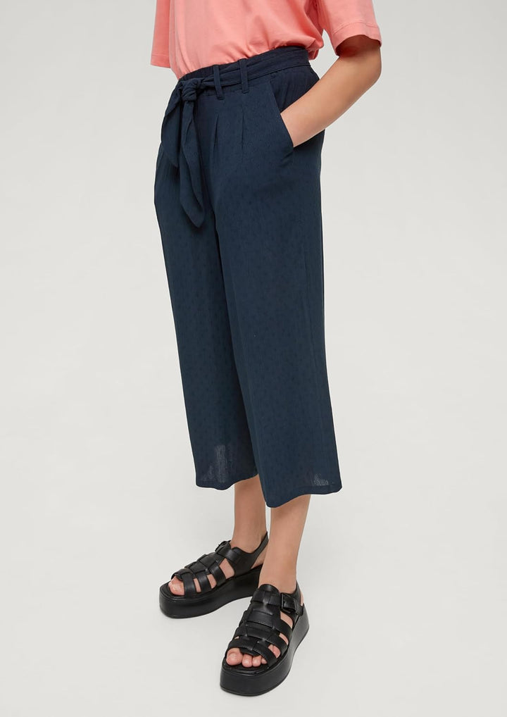 s.Oliver Mädchen Culotte mit Bindegürtel 176 Blau, 176 Blau