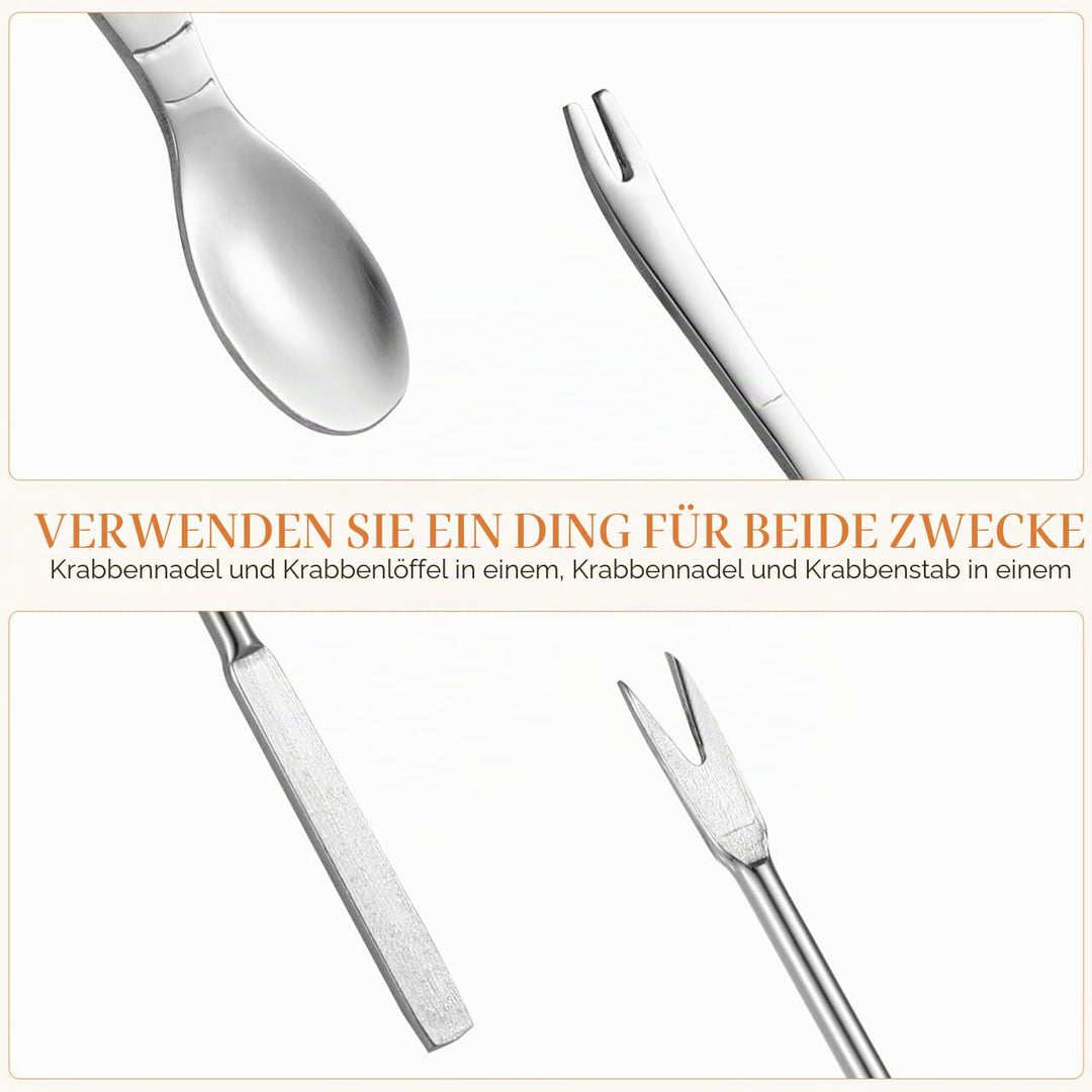 Edelstahl Meeresfrüchte Cracker Teilig mit Aufbewahrungsbox Ergonomische Krabben und Hummerzangen fü