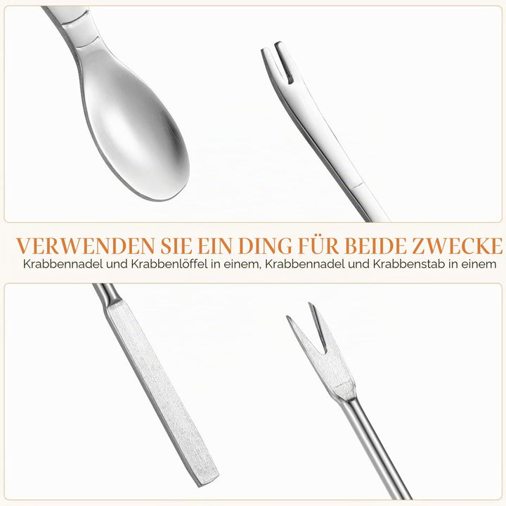 Edelstahl Meeresfrüchte Cracker Teilig mit Aufbewahrungsbox Ergonomische Krabben und Hummerzangen fü
