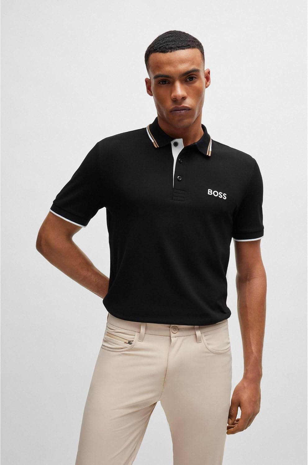 BOSS Herren Paddy Pro Active Paddy Regular-Fit Poloshirt aus schnell trocknendem Stretch-Piqué S Bla