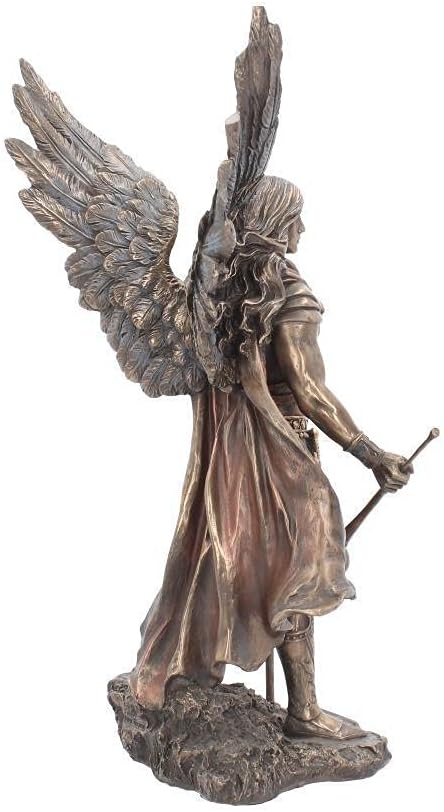 Nemesis Now Figur Gabriel mit Stab, 43 cm, Bronze, 30 cm