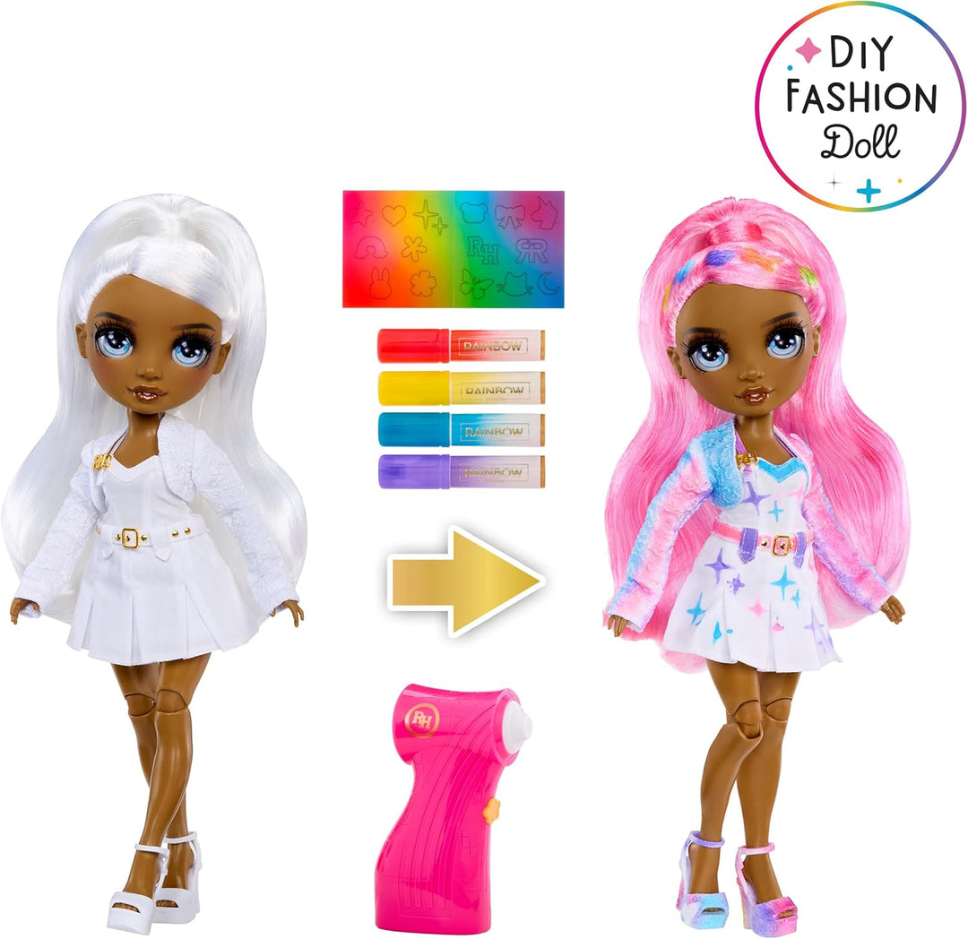 Rainbow High Air Brush & Create - 1 DIY Modepuppe mit Airbrush Market Kit, Abwaschbaren Regenbogen-F
