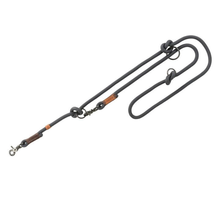 TRIXIE Hundeleine BE NORDIC V-Leine L–XL, 2,00 m ø 13 mm in dunkelgrau/braun - verstellbare Hundelei