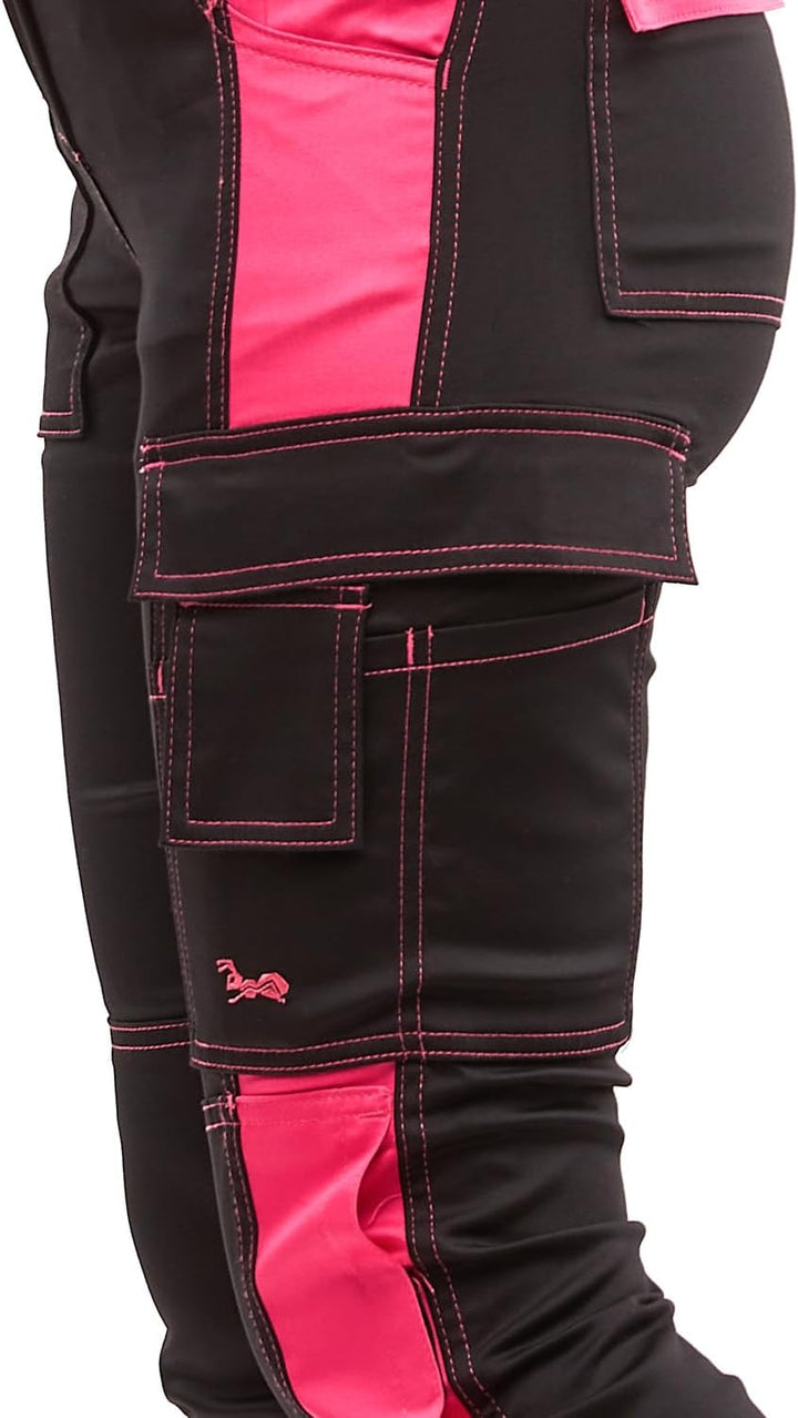 strongAnt Latzhose Damen stretch Arbeitshose für Frauen mit Kniepolstertaschen Baumwolle Cargo Hose