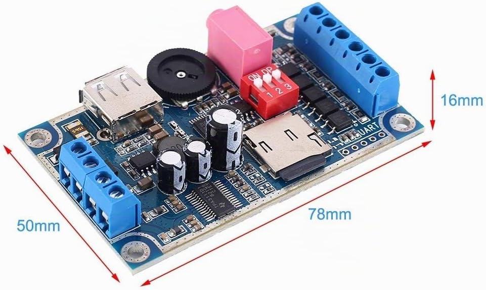 Soundmodul,Programmierbare WAV MP3 Music Voice Player-Karte 10 W Sound Player DC 12 V-24 V Unterstüt
