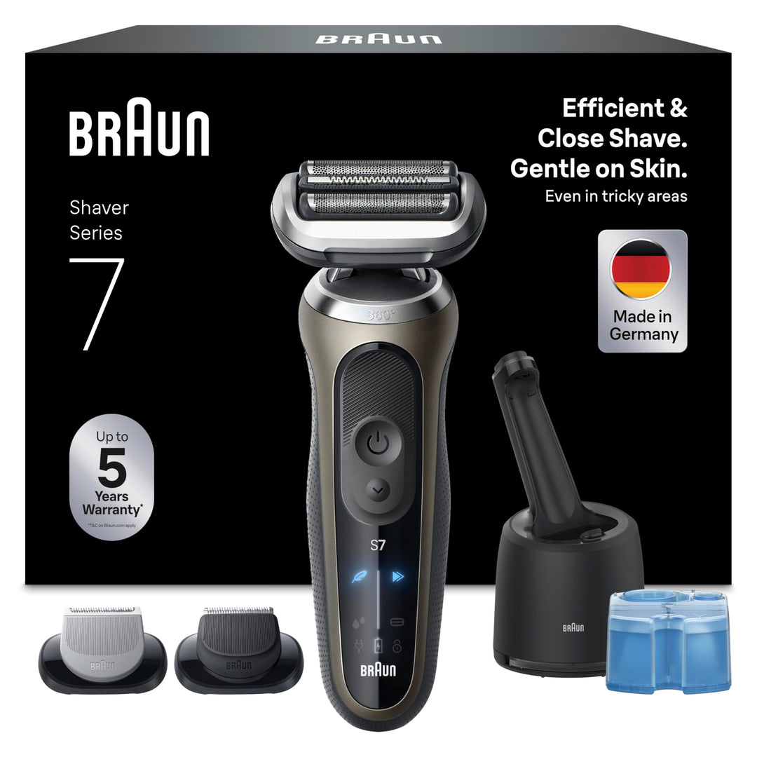 Braun Series 7 Elektrorasierer für Herren, Nass- und Trockenrasur, Turbo und Standard Modus, Wasserd