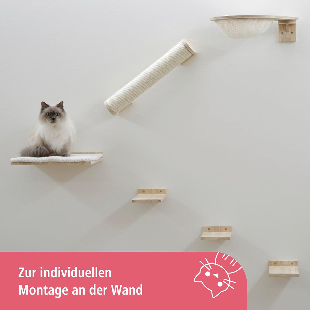 Kerbl Katzen Kletterwand Rocky, Trittbretter Liegebrett Säule Liegemulde, 6-TLG, Rocky