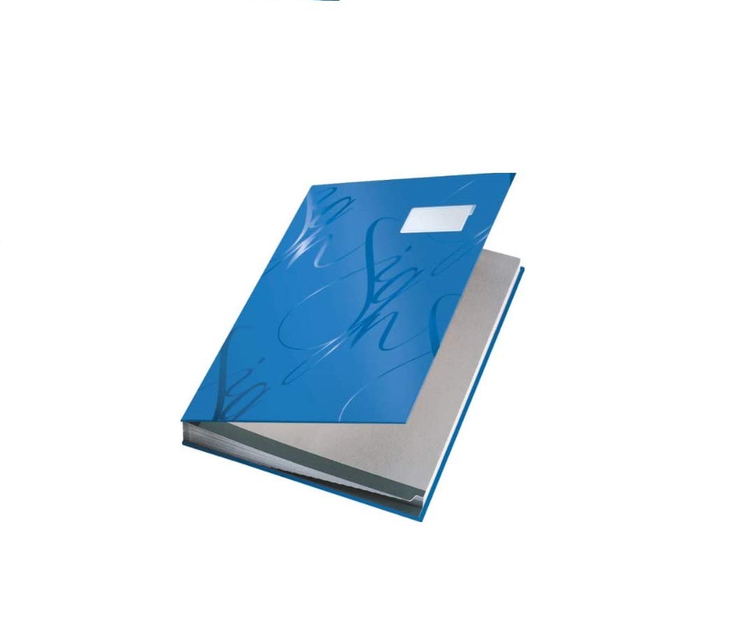 Leitz 57450035 Unterschriftsmappe Design, 18 Fächer, blau, blau
