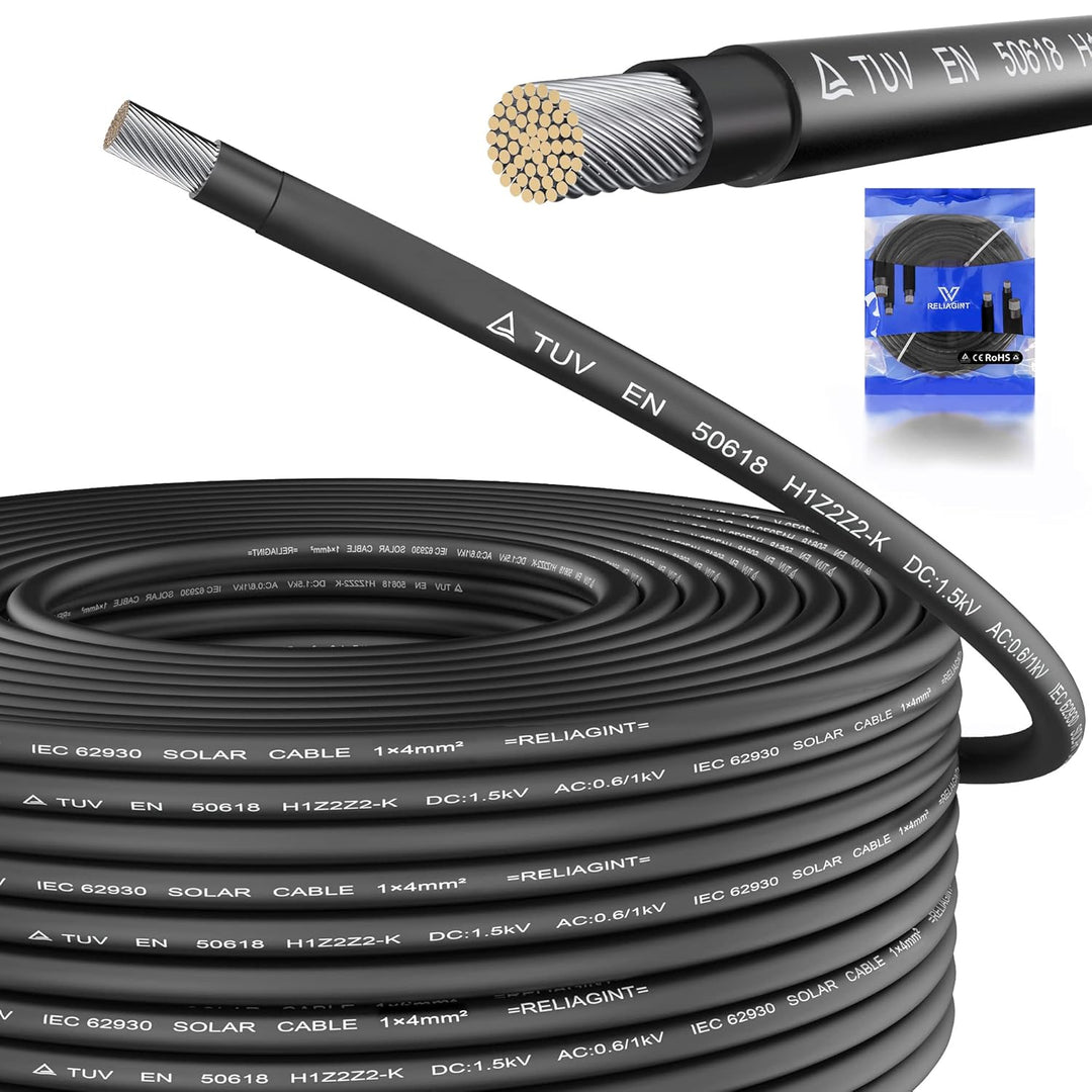 Solarkabel Set 10m – Wetterfeste Verlängerung mit Verzinntem Kupferkabelverbinder Gegen Rost und Oxi