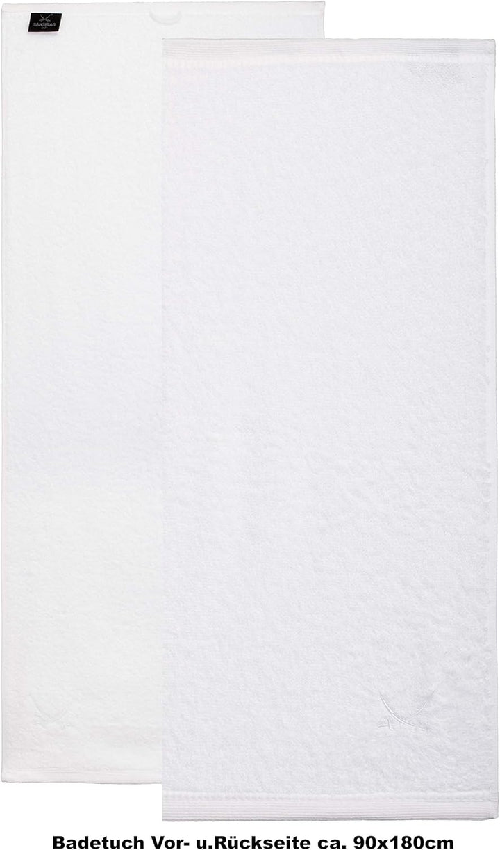 Sansibar Badetuch mit gesticktem Säbel Logo Strandtuch Saunatuch 100% Baumwolle 90x180 cm Einzeln We